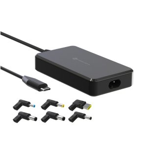 Forcell F-Energy E856 - Univerzální 65W napájecí adaptér pro notebook (6 typů koncovek adaptérů) černá